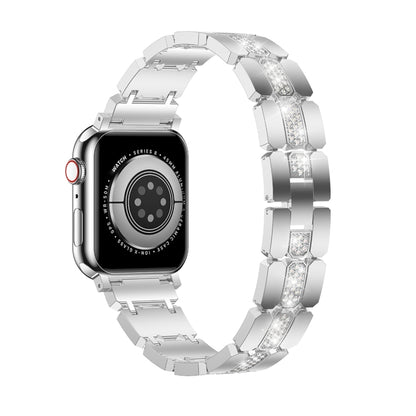 Diamond Metal Watch Band For Apple Watch SE 40mm(Silver) - Watch Bands by PMC Jewellery | Online Shopping South Africa | PMC Jewellery