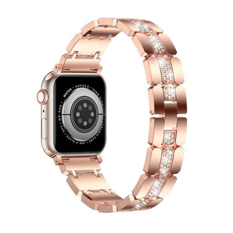 Diamond Metal Watch Band For Apple Watch 2 38mm(Rose Gold) - Watch Bands by PMC Jewellery | Online Shopping South Africa | PMC Jewellery