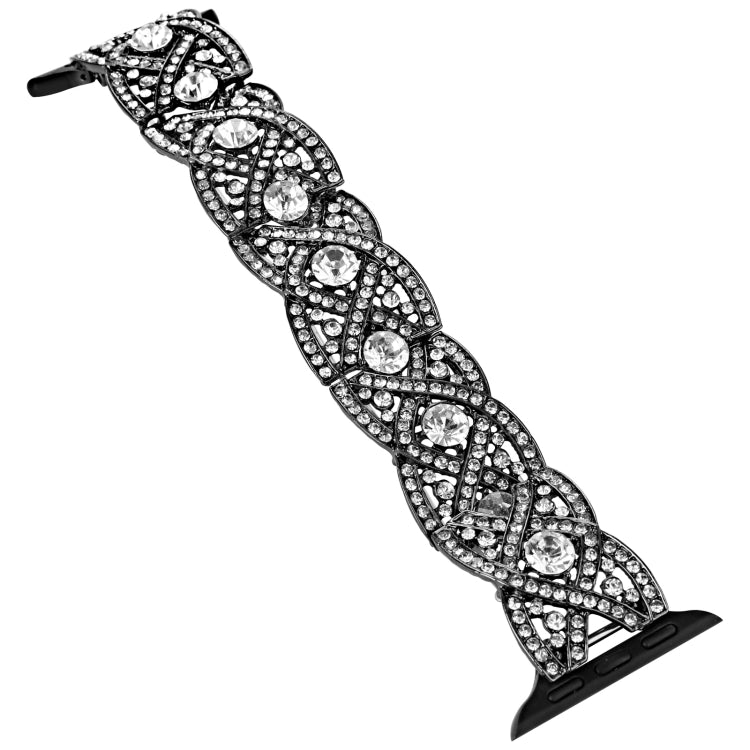 Diamonds Twist Metal Watch Band For Apple Watch 7 41mm(Black) - Watch Bands by PMC Jewellery | Online Shopping South Africa | PMC Jewellery