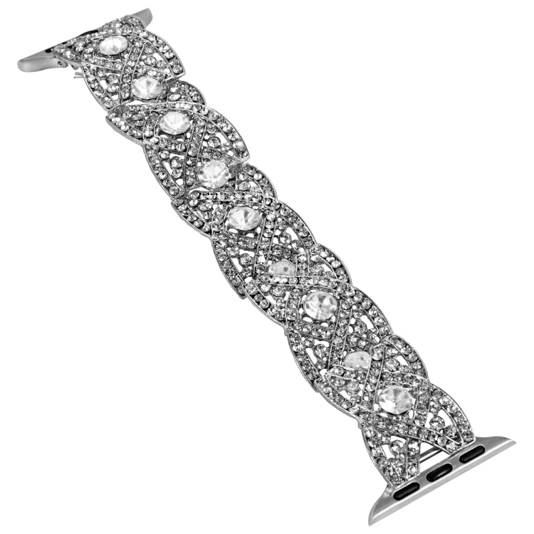 Diamonds Twist Metal Watch Band For Apple Watch 6 44mm(Silver) - Watch Bands by PMC Jewellery | Online Shopping South Africa | PMC Jewellery