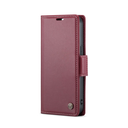 For iPhone 14 CaseMe 023 Butterfly Buckle Litchi Texture RFID Anti-theft Leather Phone Case(Wine Red) - iPhone 14 Cases by CaseMe | Online Shopping South Africa | PMC Jewellery