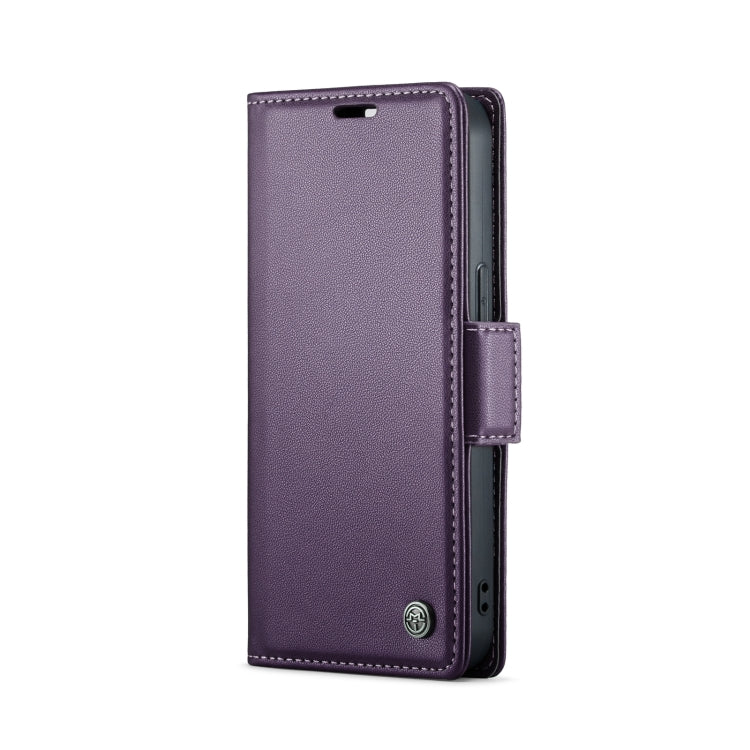 For iPhone 14 Plus CaseMe 023 Butterfly Buckle Litchi Texture RFID Anti-theft Leather Phone Case(Pearly Purple) - iPhone 14 Plus Cases by CaseMe | Online Shopping South Africa | PMC Jewellery