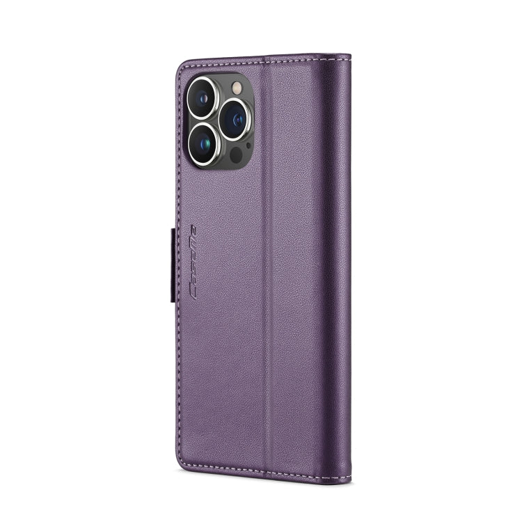 For iPhone 14 Pro CaseMe 023 Butterfly Buckle Litchi Texture RFID Anti-theft Leather Phone Case(Pearly Purple) - iPhone 14 Pro Cases by CaseMe | Online Shopping South Africa | PMC Jewellery