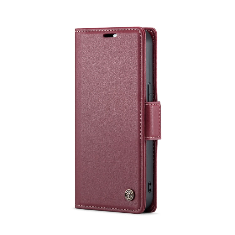 For iPhone 13 CaseMe 023 Butterfly Buckle Litchi Texture RFID Anti-theft Leather Phone Case(Wine Red) - iPhone 13 Cases by CaseMe | Online Shopping South Africa | PMC Jewellery