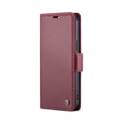 For iPhone 13 Pro CaseMe 023 Butterfly Buckle Litchi Texture RFID Anti-theft Leather Phone Case(Wine Red) - iPhone 13 Pro Cases by CaseMe | Online Shopping South Africa | PMC Jewellery