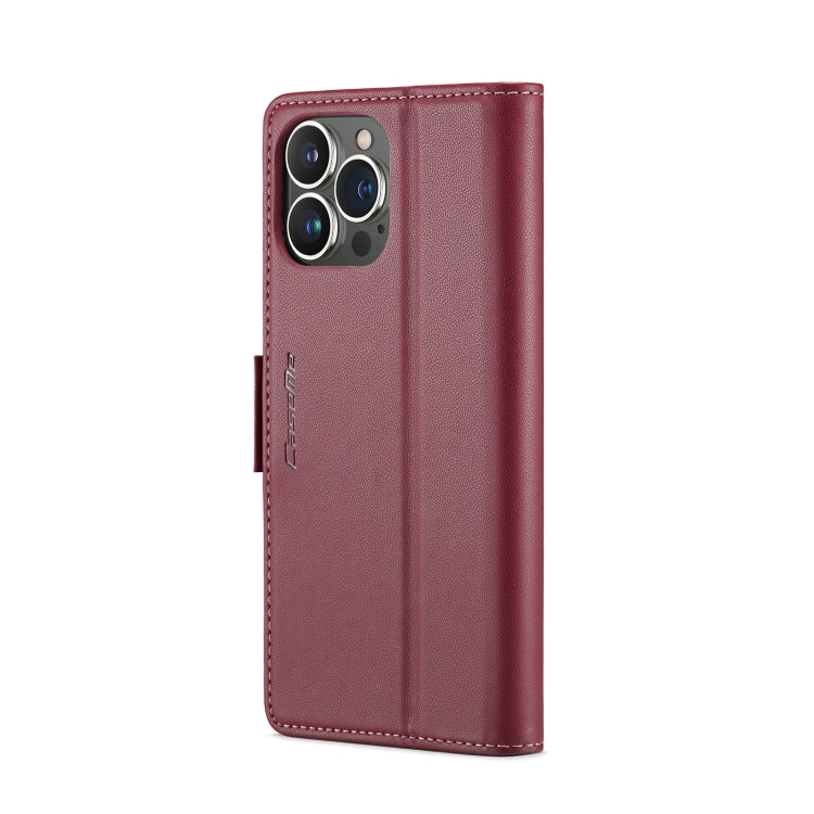 For iPhone 13 Pro CaseMe 023 Butterfly Buckle Litchi Texture RFID Anti-theft Leather Phone Case(Wine Red) - iPhone 13 Pro Cases by CaseMe | Online Shopping South Africa | PMC Jewellery