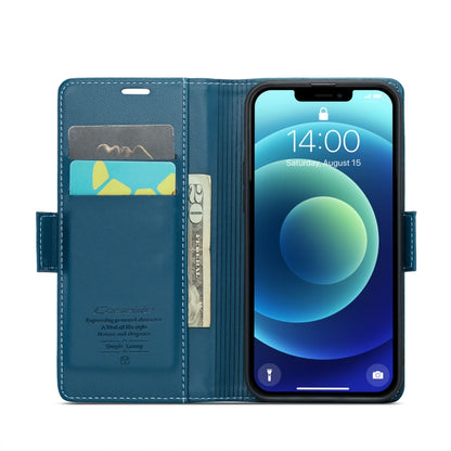 For iPhone 12 mini CaseMe 023 Butterfly Buckle Litchi Texture RFID Anti-theft Leather Phone Case(Blue) - iPhone 12 mini Cases by CaseMe | Online Shopping South Africa | PMC Jewellery