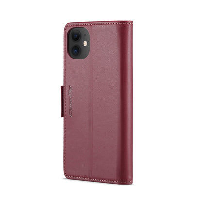 For iPhone 11 CaseMe 023 Butterfly Buckle Litchi Texture RFID Anti-theft Leather Phone Case(Wine Red) - iPhone 11 Cases by CaseMe | Online Shopping South Africa | PMC Jewellery