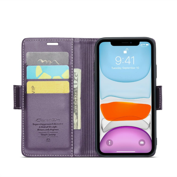 For iPhone 11 CaseMe 023 Butterfly Buckle Litchi Texture RFID Anti-theft Leather Phone Case(Pearly Purple) - iPhone 11 Cases by CaseMe | Online Shopping South Africa | PMC Jewellery