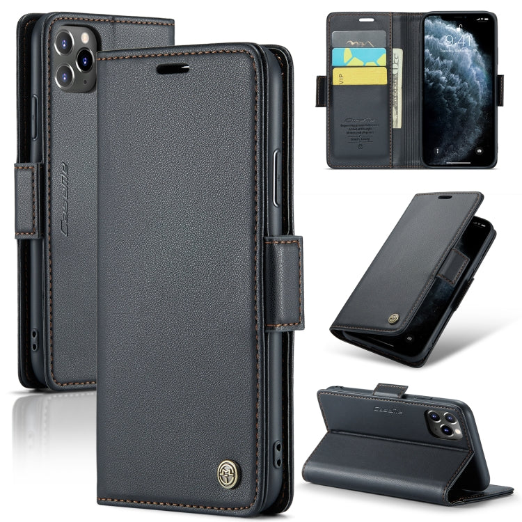 For iPhone 11 Pro CaseMe 023 Butterfly Buckle Litchi Texture RFID Anti-theft Leather Phone Case(Black) - iPhone 11 Pro Cases by CaseMe | Online Shopping South Africa | PMC Jewellery