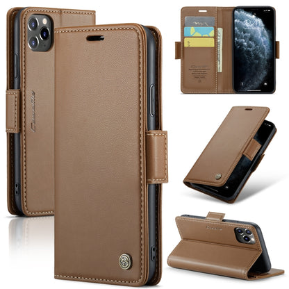 For iPhone 11 Pro CaseMe 023 Butterfly Buckle Litchi Texture RFID Anti-theft Leather Phone Case(Brown) - iPhone 11 Pro Cases by CaseMe | Online Shopping South Africa | PMC Jewellery