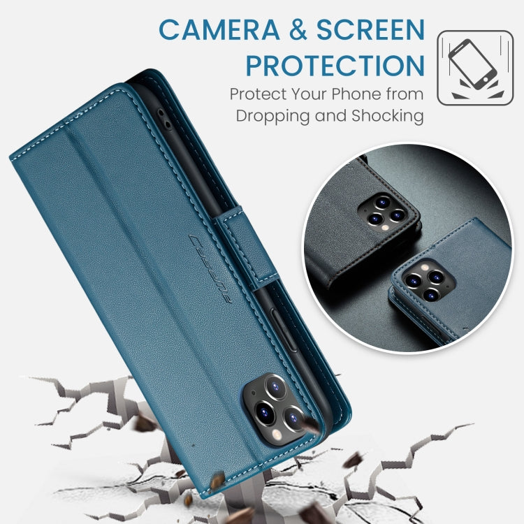 For iPhone 11 Pro Max CaseMe 023 Butterfly Buckle Litchi Texture RFID Anti-theft Leather Phone Case(Blue) - iPhone 11 Pro Max Cases by CaseMe | Online Shopping South Africa | PMC Jewellery
