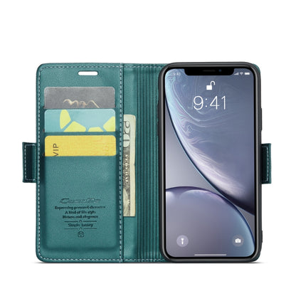 For iPhone XR CaseMe 023 Butterfly Buckle Litchi Texture RFID Anti-theft Leather Phone Case(Pearly Blue) - More iPhone Cases by CaseMe | Online Shopping South Africa | PMC Jewellery