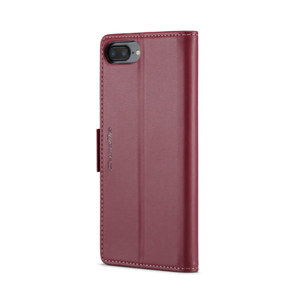 For iPhone 6 Plus/7 Plus/8 Plus CaseMe 023 Butterfly Buckle Litchi Texture RFID Anti-theft Leather Phone Case(Wine Red) - More iPhone Cases by CaseMe | Online Shopping South Africa | PMC Jewellery