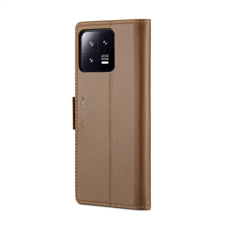 For Xiaomi 13 CaseMe 023 Butterfly Buckle Litchi Texture RFID Anti-theft Leather Phone Case(Brown) - 13 Cases by CaseMe | Online Shopping South Africa | PMC Jewellery