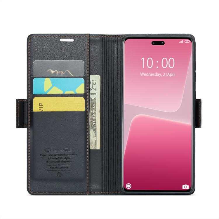 For Xiaomi 13 Lite CaseMe 023 Butterfly Buckle Litchi Texture RFID Anti-theft Leather Phone Case(Black) - 13 Lite Cases by CaseMe | Online Shopping South Africa | PMC Jewellery
