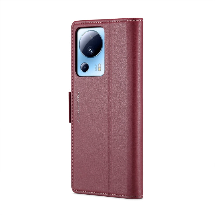 For Xiaomi 13 Lite CaseMe 023 Butterfly Buckle Litchi Texture RFID Anti-theft Leather Phone Case(Wine Red) - 13 Lite Cases by CaseMe | Online Shopping South Africa | PMC Jewellery