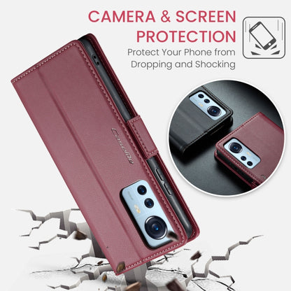For Xiaomi 12 / 12X / 12S CaseMe 023 Butterfly Buckle Litchi Texture RFID Anti-theft Leather Phone Case(Wine Red) - 12 Cases by CaseMe | Online Shopping South Africa | PMC Jewellery