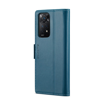 CaseMe 023 Butterfly Buckle Litchi Texture RFID Anti-theft Leather Phone Case For Xiaomi Redmi Note 11 Pro 5G Global/Redmi Note 11 Pro Global(Blue) - Redmi Note 11 Pro Case by CaseMe | Online Shopping South Africa | PMC Jewellery