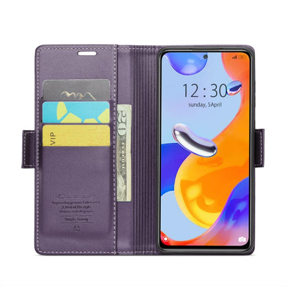 CaseMe 023 Butterfly Buckle Litchi Texture RFID Anti-theft Leather Phone Case For Xiaomi Redmi Note 11 Pro 5G Global/Redmi Note 11 Pro Global(Pearly Purple) - Redmi Note 11 Pro Case by CaseMe | Online Shopping South Africa | PMC Jewellery