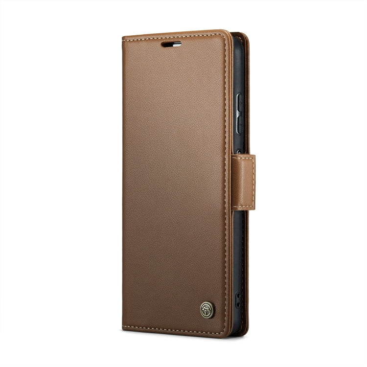 CaseMe 023 Butterfly Buckle Litchi Texture RFID Anti-theft Leather Phone Case For Xiaomi Poco X5 Pro 5G/Redmi Note 12 Pro 5G Global(Brown) - Xiaomi Cases by CaseMe | Online Shopping South Africa | PMC Jewellery