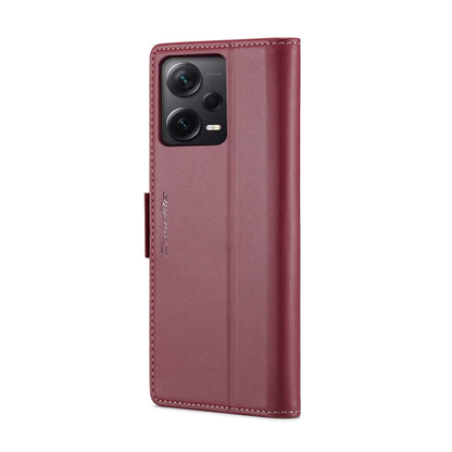 For Xiaomi Redmi Note 12 Pro+ 5G Global CaseMe 023 Butterfly Buckle Litchi Texture RFID Anti-theft Leather Phone Case(Wine Red) - Note 12 Pro+ Cases by CaseMe | Online Shopping South Africa | PMC Jewellery