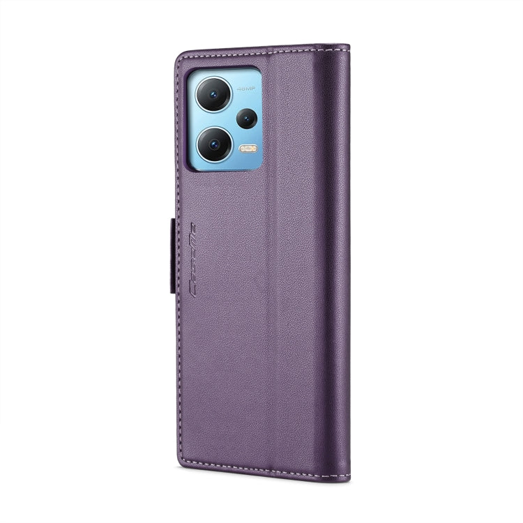 For Xiaomi Poco X5 5G/Redmi Note 12 5G Global CaseMe 023 Butterfly Buckle Litchi Texture RFID Anti-theft Leather Phone Case(Pearly Purple) - Xiaomi Cases by CaseMe | Online Shopping South Africa | PMC Jewellery