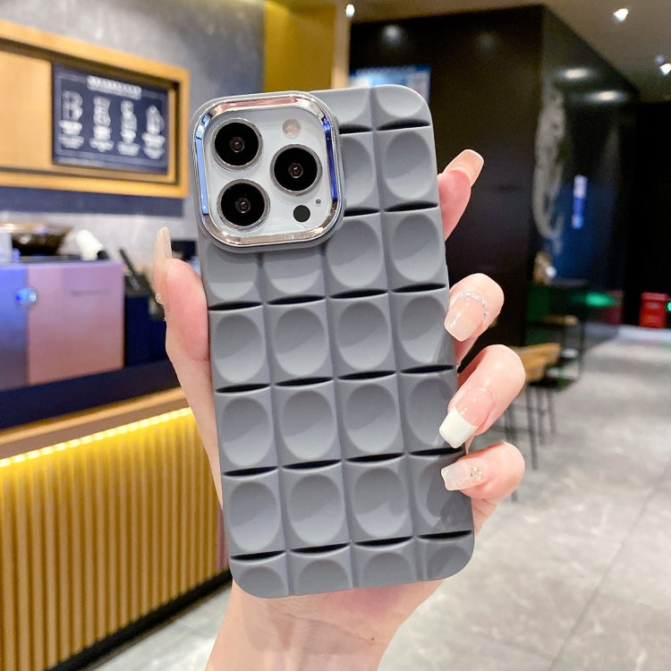 For iPhone 14 Pro Groove Pattern Electroplating TPU Phone Case(Dark Grey) - iPhone 14 Pro Cases by PMC Jewellery | Online Shopping South Africa | PMC Jewellery