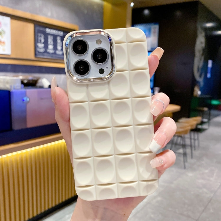 For iPhone 12 Pro Max Groove Pattern Electroplating TPU Phone Case(White) - iPhone 12 Pro Max Cases by PMC Jewellery | Online Shopping South Africa | PMC Jewellery