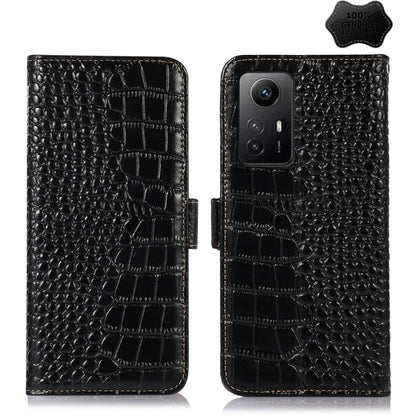 For Xiaomi Redmi Note 12S 4G Crocodile Top Layer Cowhide Leather Phone Case(Black) - Xiaomi Cases by PMC Jewellery | Online Shopping South Africa | PMC Jewellery