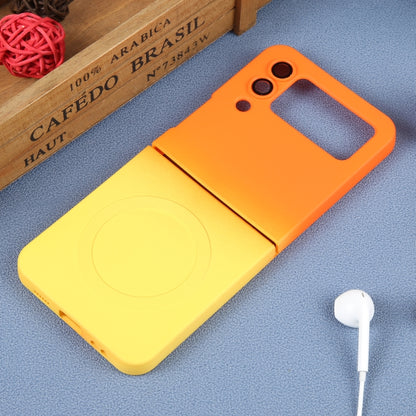 For Samsung Galaxy Z Flip3 5G Liquid TPU Silicone Gradient MagSafe Phone Case(Orange Yellow) - Galaxy Phone Cases by PMC Jewellery | Online Shopping South Africa | PMC Jewellery