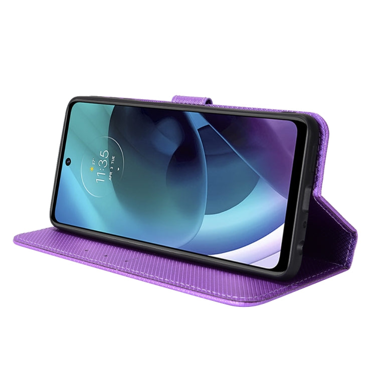 For Motorola Moto G52J 5G Diamond Texture Leather Phone Case(Purple) - Motorola Cases by PMC Jewellery | Online Shopping South Africa | PMC Jewellery