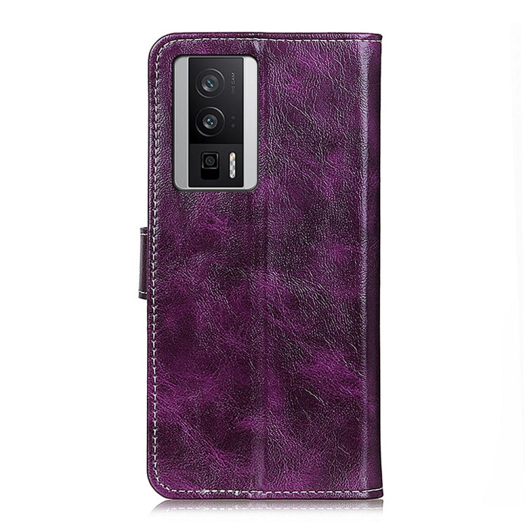 For Xiaomi Poco F5 Pro/Redmi K60/K60 Pro Retro Crazy Horse Texture Horizontal Flip Leather Phone Case(Purple) - Xiaomi Cases by PMC Jewellery | Online Shopping South Africa | PMC Jewellery