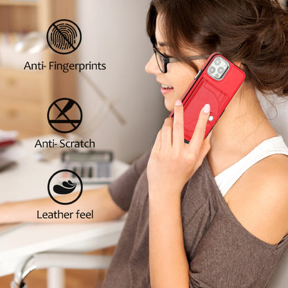 For iPhone 12 / 12 Pro Shockproof Leather Phone Case with Card Holder(Red) - iPhone 12 / 12 Pro Cases by PMC Jewellery | Online Shopping South Africa | PMC Jewellery