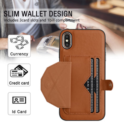 For iPhone XS Max Shockproof Leather Phone Case with Card Holder(Brown) - More iPhone Cases by PMC Jewellery | Online Shopping South Africa | PMC Jewellery