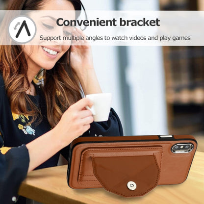 For iPhone XS Max Shockproof Leather Phone Case with Card Holder(Brown) - More iPhone Cases by PMC Jewellery | Online Shopping South Africa | PMC Jewellery