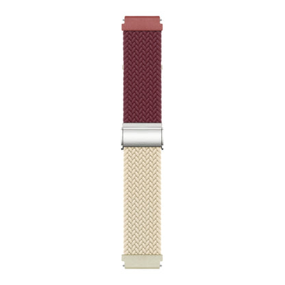 22mm Buckle Braided Nylon Watch Band(Wine Red Starlight) - 22mm Bands by PMC Jewellery | Online Shopping South Africa | PMC Jewellery