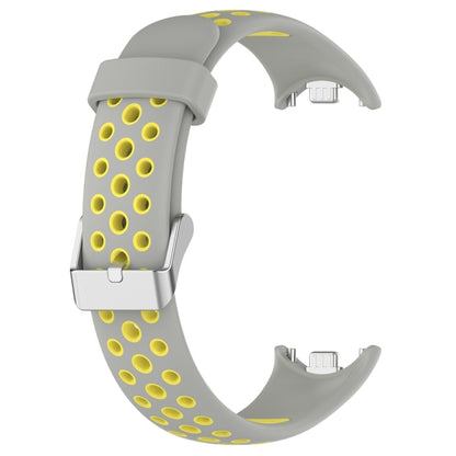 For Xiaomi Mi Band 8 Two-color Steel Plug Silicone Watch Band(Grey Yellow) - Watch Bands by PMC Jewellery | Online Shopping South Africa | PMC Jewellery