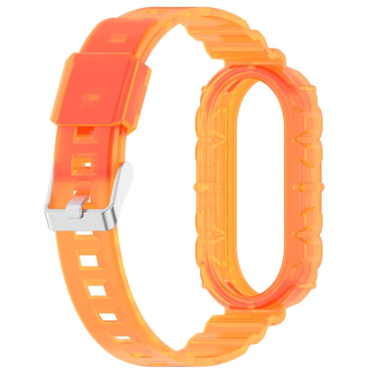 For Xiaomi Mi Band 8 Integrated Transparent Silicone Watch Band(Orange) - Watch Bands by PMC Jewellery | Online Shopping South Africa | PMC Jewellery