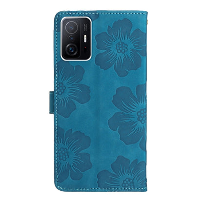 For Xiaomi 11T / 11T Pro Flower Embossing Pattern Leather Phone Case(Blue) - Xiaomi Cases by PMC Jewellery | Online Shopping South Africa | PMC Jewellery