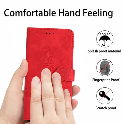 For Xiaomi 12T  / 12T Pro Flower Embossing Pattern Leather Phone Case(Red) - Xiaomi Cases by PMC Jewellery | Online Shopping South Africa | PMC Jewellery