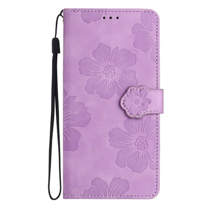 For Xiaomi Redmi 9A Flower Embossing Pattern Leather Phone Case(Purple) - Xiaomi Cases by PMC Jewellery | Online Shopping South Africa | PMC Jewellery