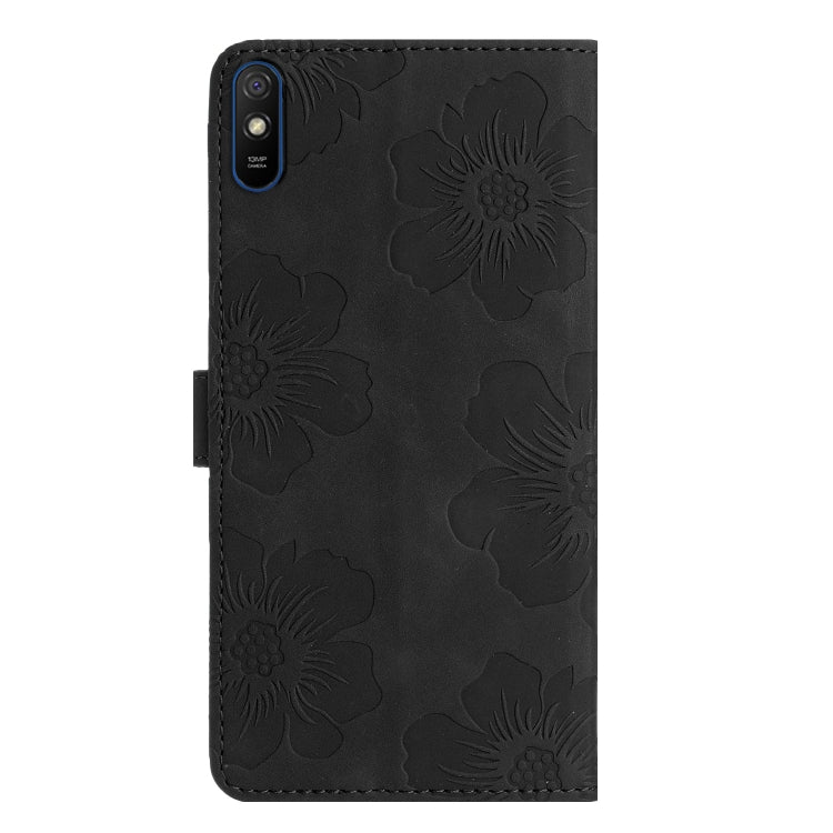 For Xiaomi Redmi 9A Flower Embossing Pattern Leather Phone Case(Black) - Xiaomi Cases by PMC Jewellery | Online Shopping South Africa | PMC Jewellery