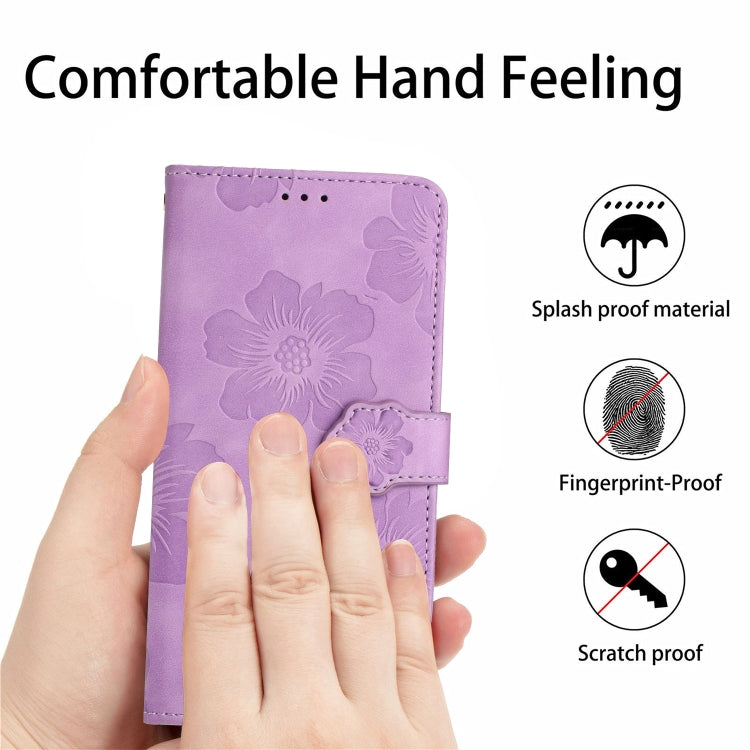 For Xiaomi Redmi 10C Flower Embossing Pattern Leather Phone Case(Purple) - Xiaomi Cases by PMC Jewellery | Online Shopping South Africa | PMC Jewellery