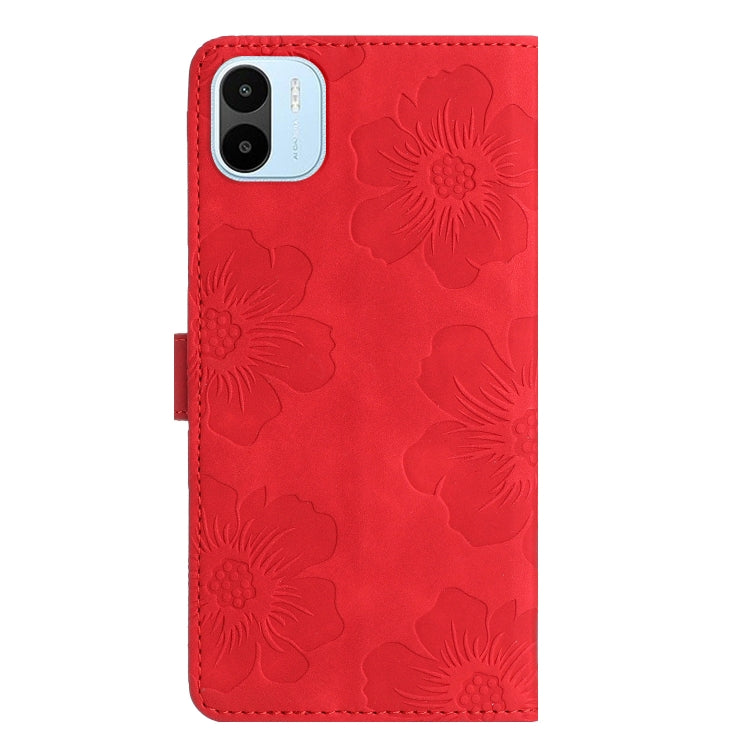 For Xiaomi Redmi A1 Flower Embossing Pattern Leather Phone Case(Red) - Xiaomi Cases by PMC Jewellery | Online Shopping South Africa | PMC Jewellery