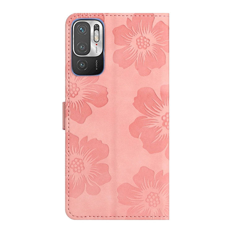 For Xiaomi Redmi Note 10 5G Flower Embossing Pattern Leather Phone Case(Pink) - Xiaomi Cases by PMC Jewellery | Online Shopping South Africa | PMC Jewellery