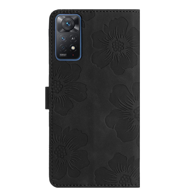 For Xiaomi Redmi Note 11 Pro 5G Global Flower Embossing Pattern Leather Phone Case(Black) - Redmi Note 11 Pro Case by PMC Jewellery | Online Shopping South Africa | PMC Jewellery