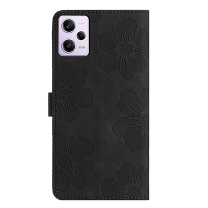 For Xiaomi Redmi Note 12 Pro 5G Flower Embossing Pattern Leather Phone Case(Black) - Note 12 Pro Cases by PMC Jewellery | Online Shopping South Africa | PMC Jewellery