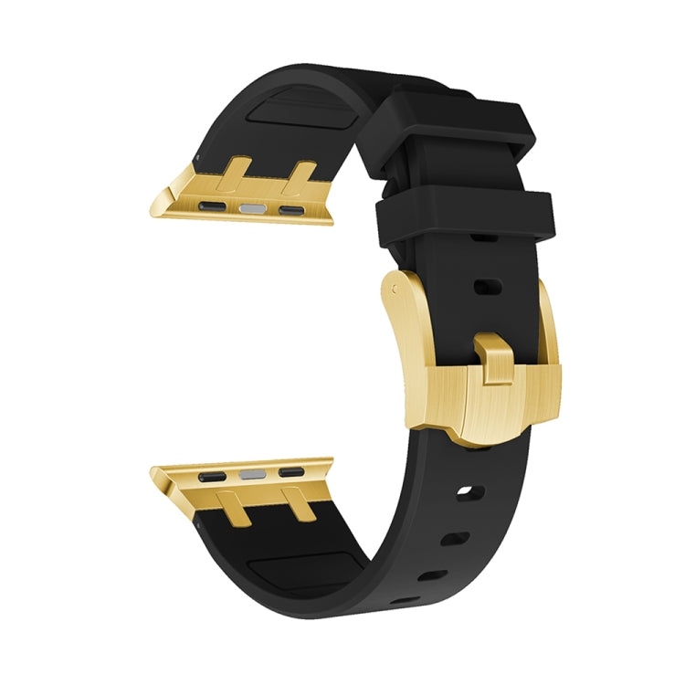 AP Silicone Watch Band For Apple Watch Ultra 49mm(Gold Black) - Watch Bands by PMC Jewellery | Online Shopping South Africa | PMC Jewellery