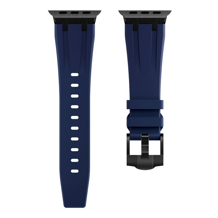 AP Silicone Watch Band For Apple Watch 8 41mm(Black Blue) - Watch Bands by PMC Jewellery | Online Shopping South Africa | PMC Jewellery